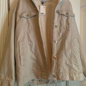 H&M Beige Jacket with Sherpa Lining